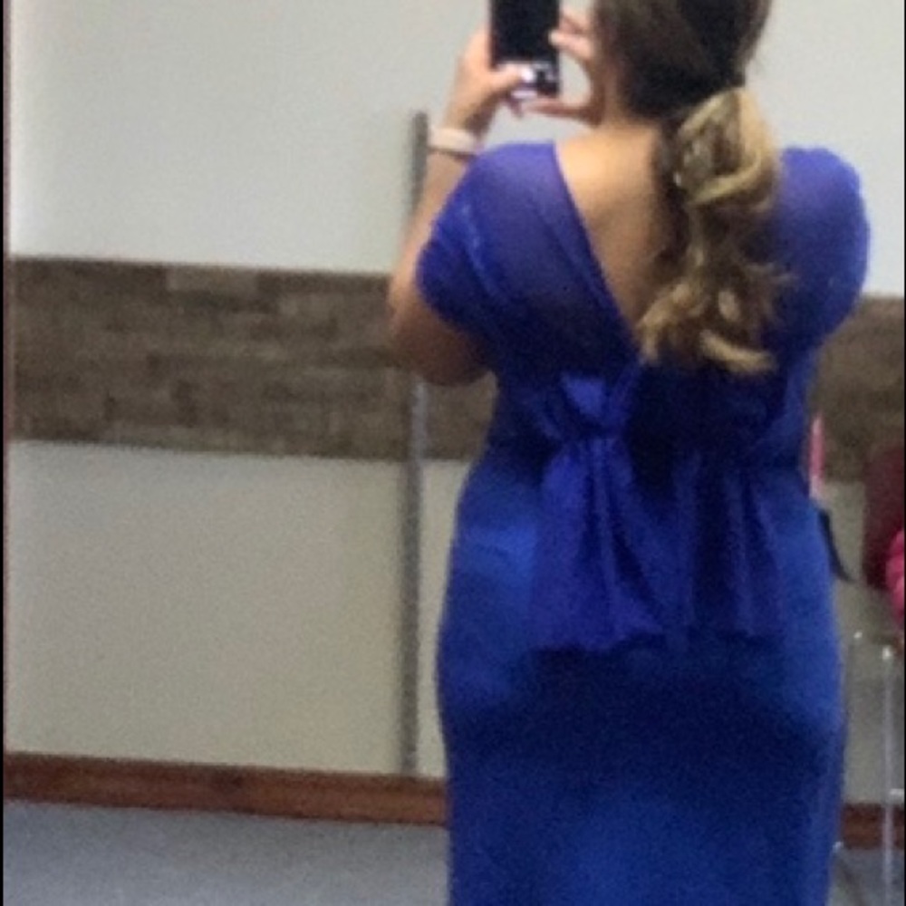 Strapless Faux Wrap Evening Dress